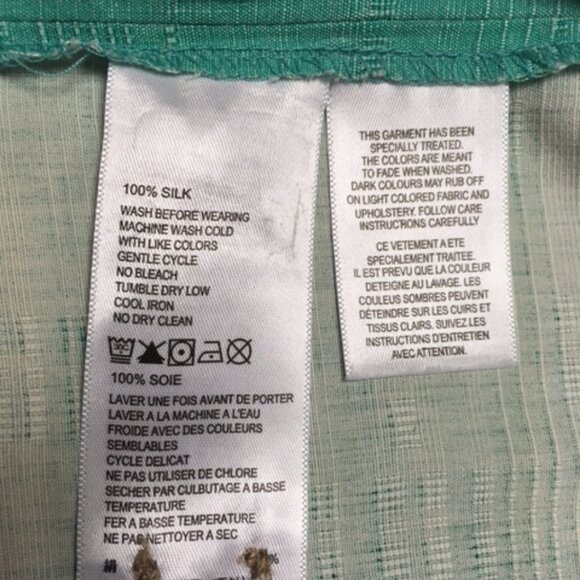 Tommy Bahama Men's 3XB Short Sleeve Green Silk Camp Shirt in Excellent Condition - Picture 8 of 8